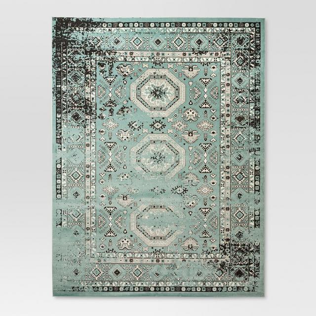 4'X6' Ryan Overdyed Woven Rug Turquoise - Threshold™