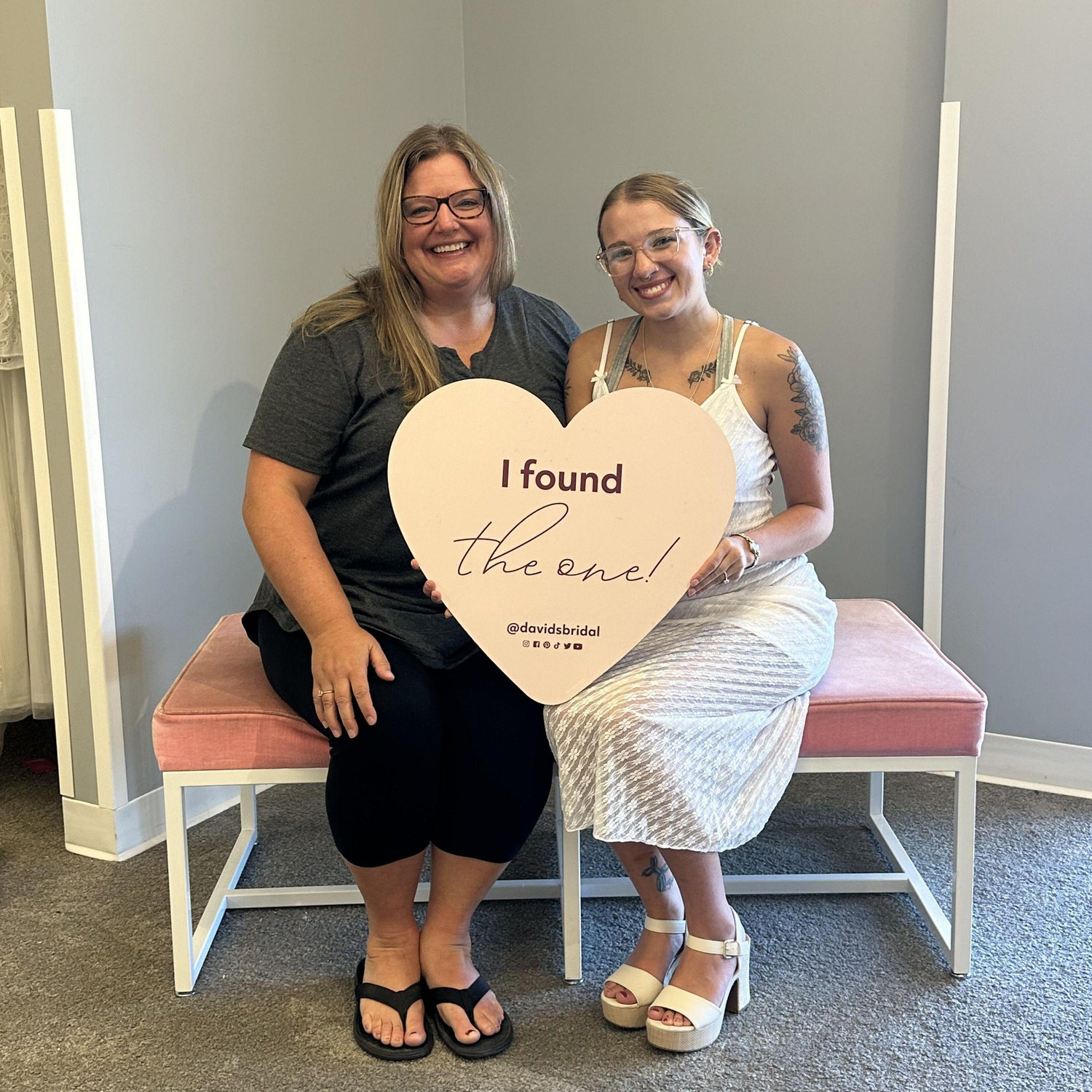 Sydney saying yes to her wedding dress!