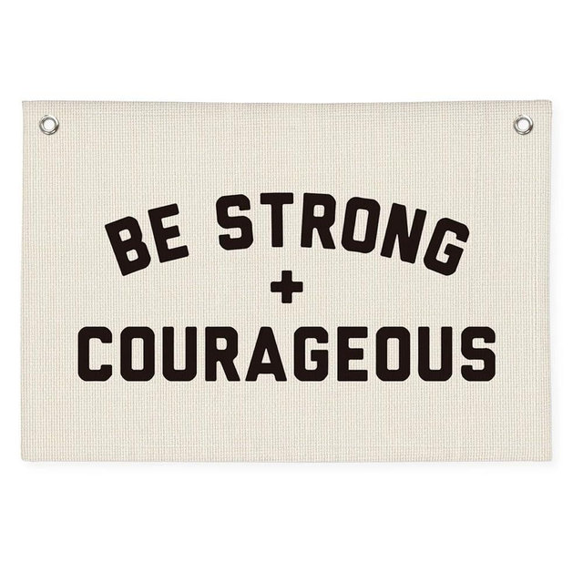 Wheatwin Be Strong And Courageous Banner, Christian Inspirational Wall Decor, Boys Room Bible Verse Motivational Wall Hanging Banner Flag Decor for Nursery Toddler Kids Room 20x30 Inch