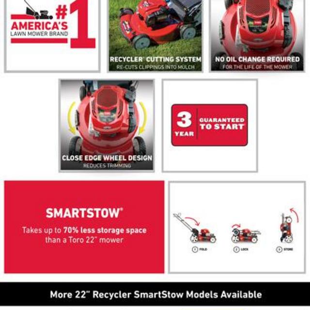 Recycler 22 in. SmartStow Personal Pace Variable Speed High-Wheel Drive Gas Walk Behind Self Propelled Lawn Mower