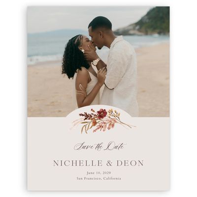 Light Greige, Beige Wedding Digital Save the Date - Viva Photo