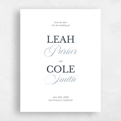 White Simple Wedding Save the Date - Ellis Portrait