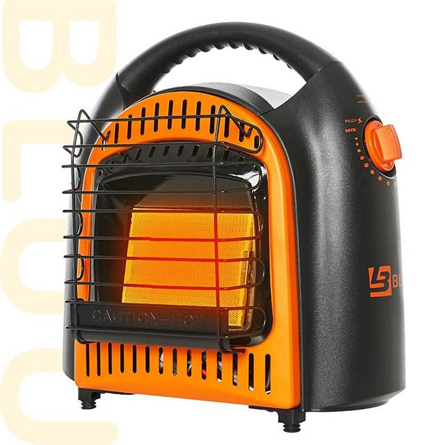 BLUU Propane Heater for Outdoor and Indoor Use 10,000 BTU with Thermostat, Portable Gas Heaters Great for Camping, Patio, Tent & Garage, Tip-Over & Overheat Protection for Safe CSA Compliance (Orange)
