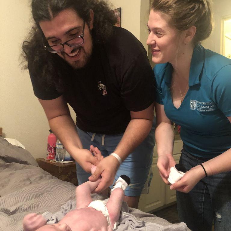 Vincent teaching Lilli how to be a good parent! Austin, 2021