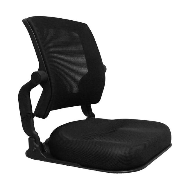 HIHIP Patented Floor Chair with Back Support - Foldable Orthopedic Floor Chair for Adults/Children - Japanese Legless Seat for Meditation, TV, Pelvic Adjustment - Recliner with Back Support (Black)