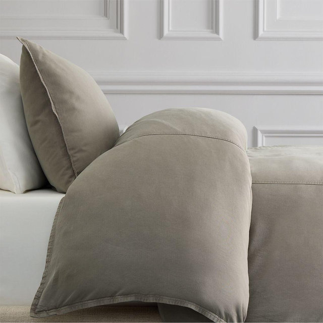 Brushed Tencel Twill Duvet, King/Cal. King, Vetiver Green