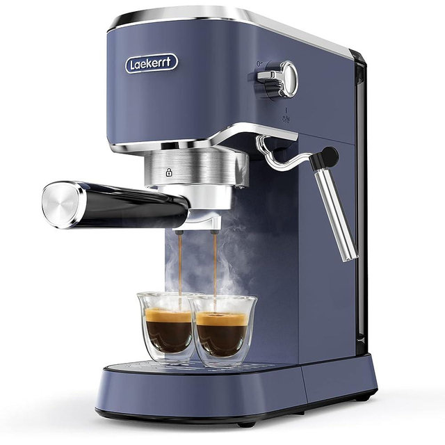 Laekerrt Espresso Machine 20 Bar Espresso Maker CMEP02 with Milk Frother Steam Wand, Professional Expresso Machine for Cappuccino and Latte (Navy Blue) Gift for Coffee Lovers