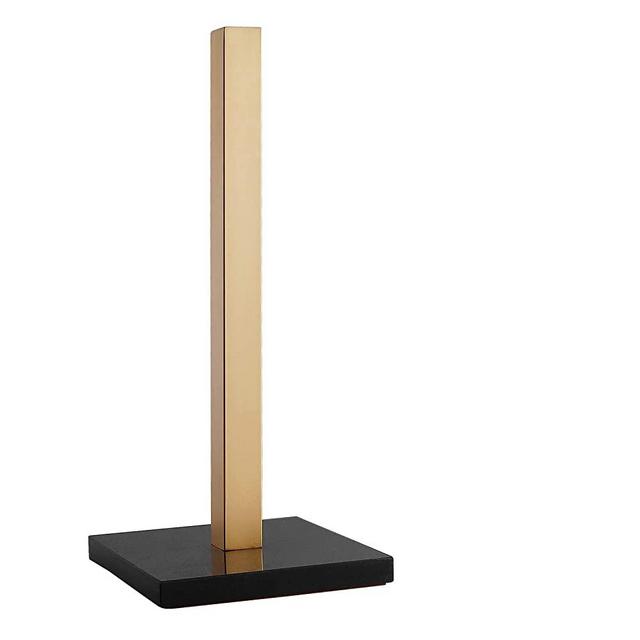 LUTAVOY Paper Towel Holders Kitchen Standing Paper Towel Roll Holders with Marble Base Copper Plated(KZ40 Gold&Black)
