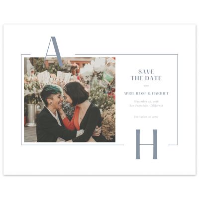 Periwinkle Gray, Grey Wedding Digital Save the Date - Wetherby Photo