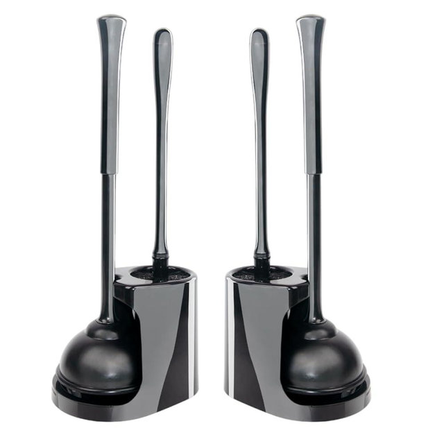CELOX Heavy Duty Toilet Brush and Plunger Set for Bathroom Cleaning, 2 Set