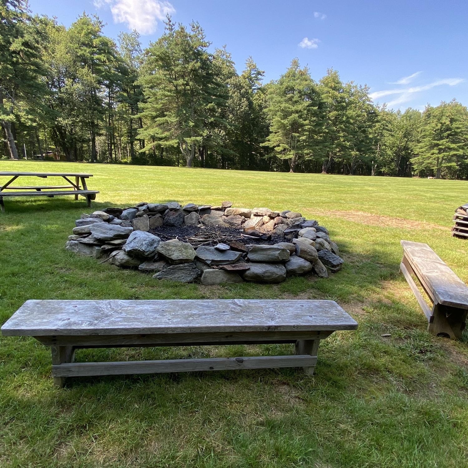 This is the large stone fire pit that Joel & his brother Ian built about 15 years ago