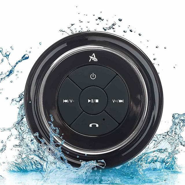 XLeader SoundAngel Mate - Premium 5W Shower Speaker IPX7 Certified Water Resistant Bluetooth Speaker with Suction Cup Microphone Crystal Sound 15h Playtime, Little Wireless Speakers for Phone Computer