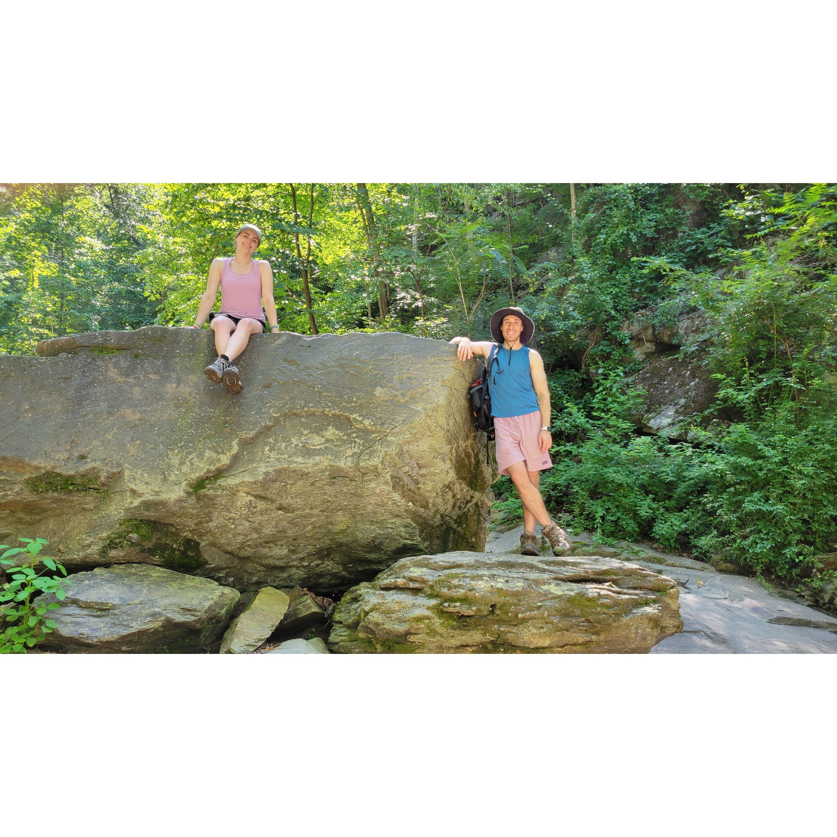 Hiking Turkey Run Trail, one of our favorite hikes in the area.