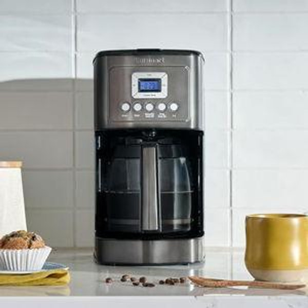 Cuisinart 14-Cup Coffee Maker, Programmable PerfecTemp Glass Carafe Coffee Machine with 1-4 Cup Setting, Brew Strength Control and Brew Pause, Stainless Steel, DCC-3200BKSNAS, Black