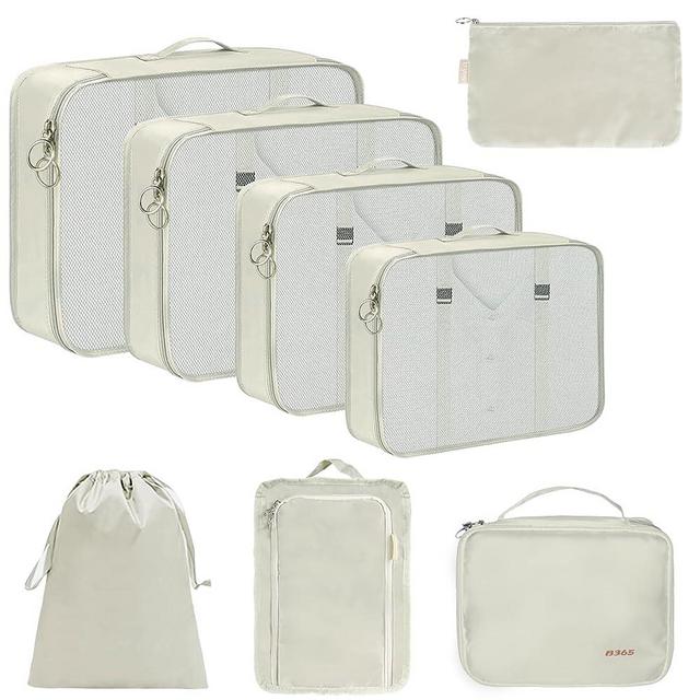 8 Set Packing Cubes, Travel Packing Cubes for Suitcases - Travel Bag for Travel Size Essentials Accessories, Compression Storage Shoe Bag, Clothing Underwear Bag, for Man & Women