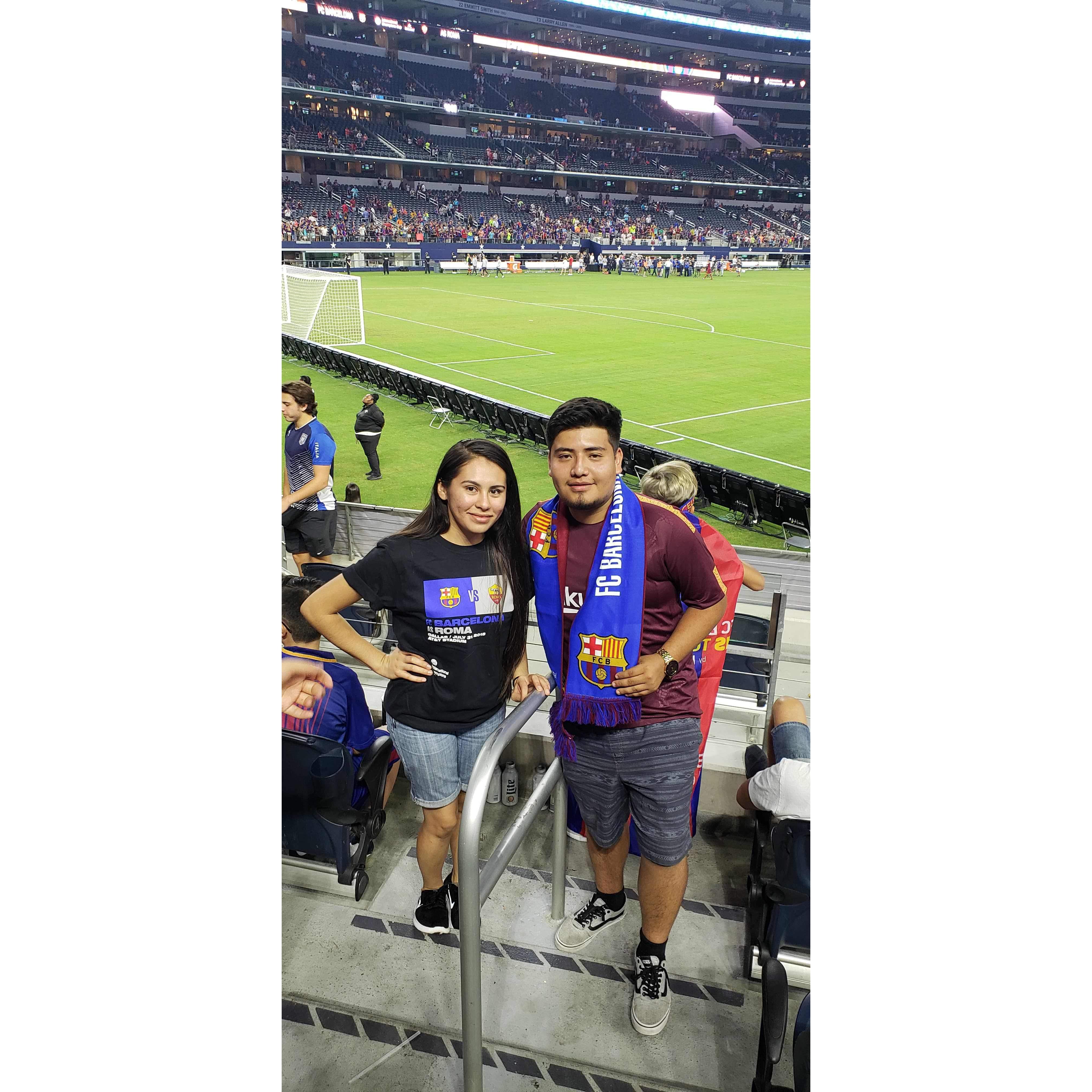 Our first of many soccer games!