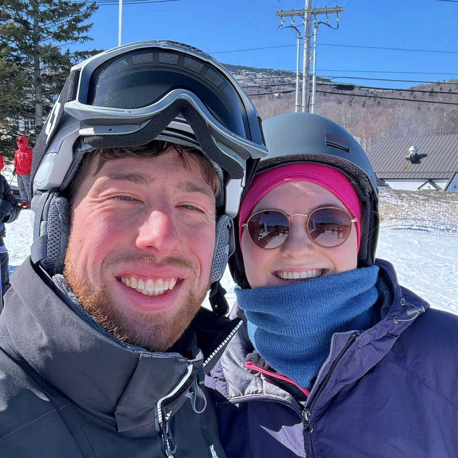 Zac took Kat skiing for the first time. February 2024.