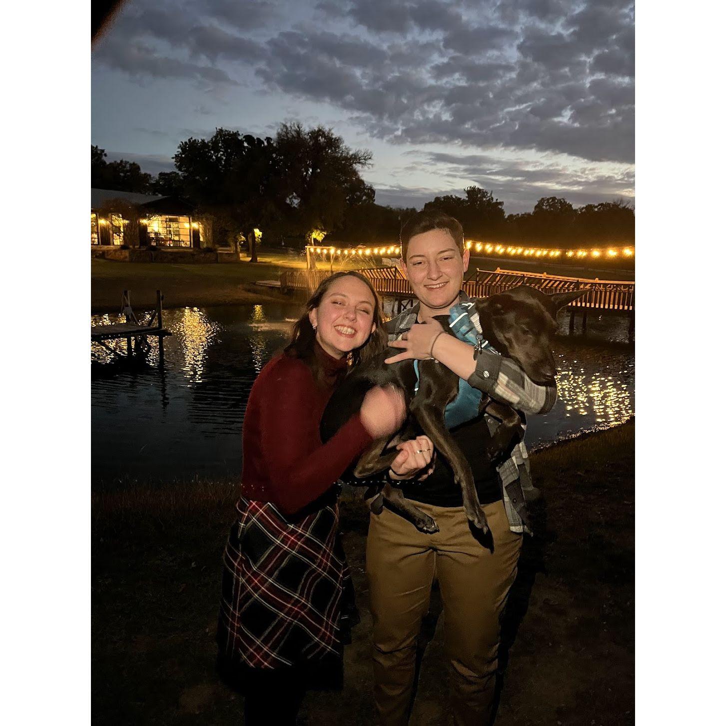Of course Scotty was a part of the proposal, we don't go anywhere without our doggo.