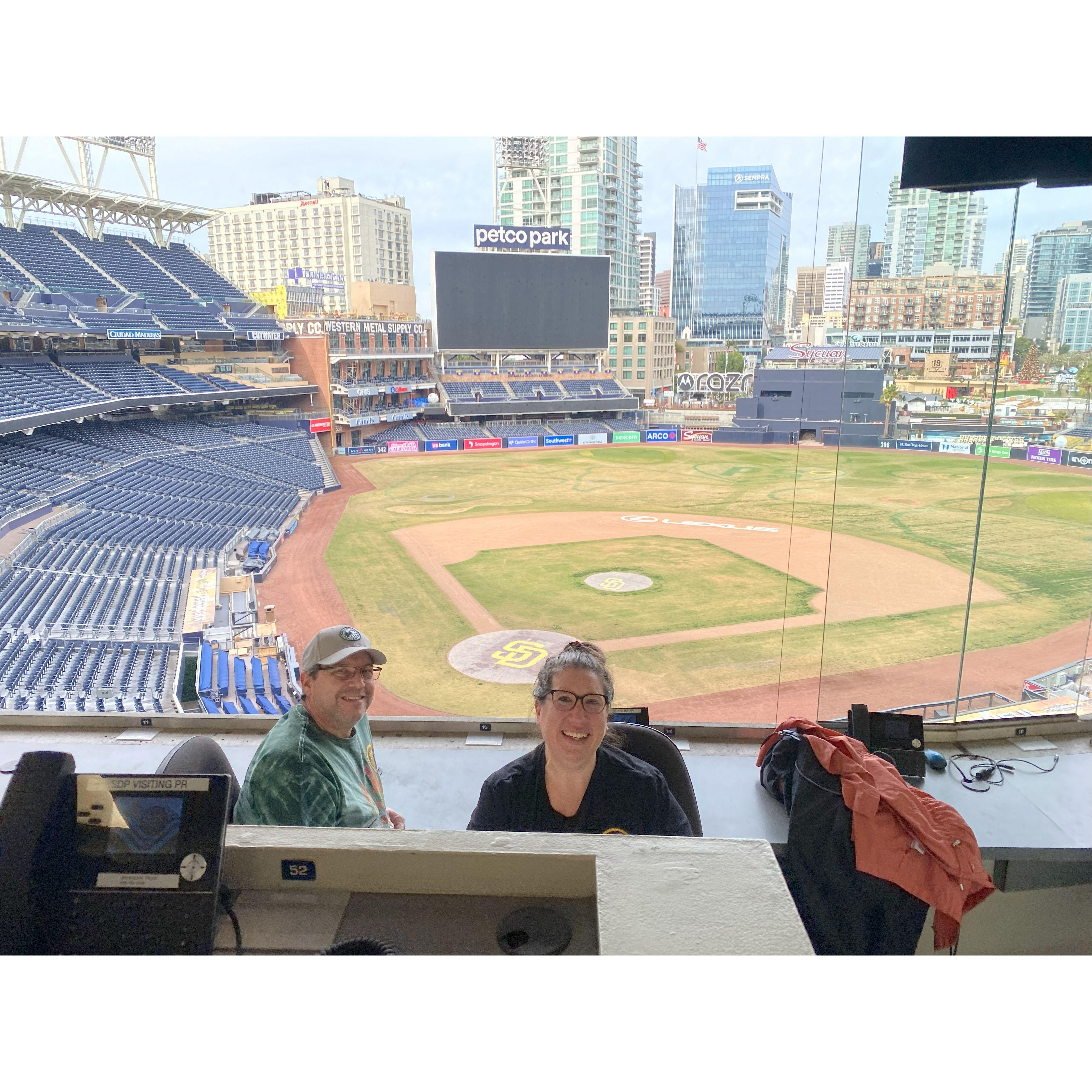 Personal guided tour at Petco Park in San Diego - in the press box!