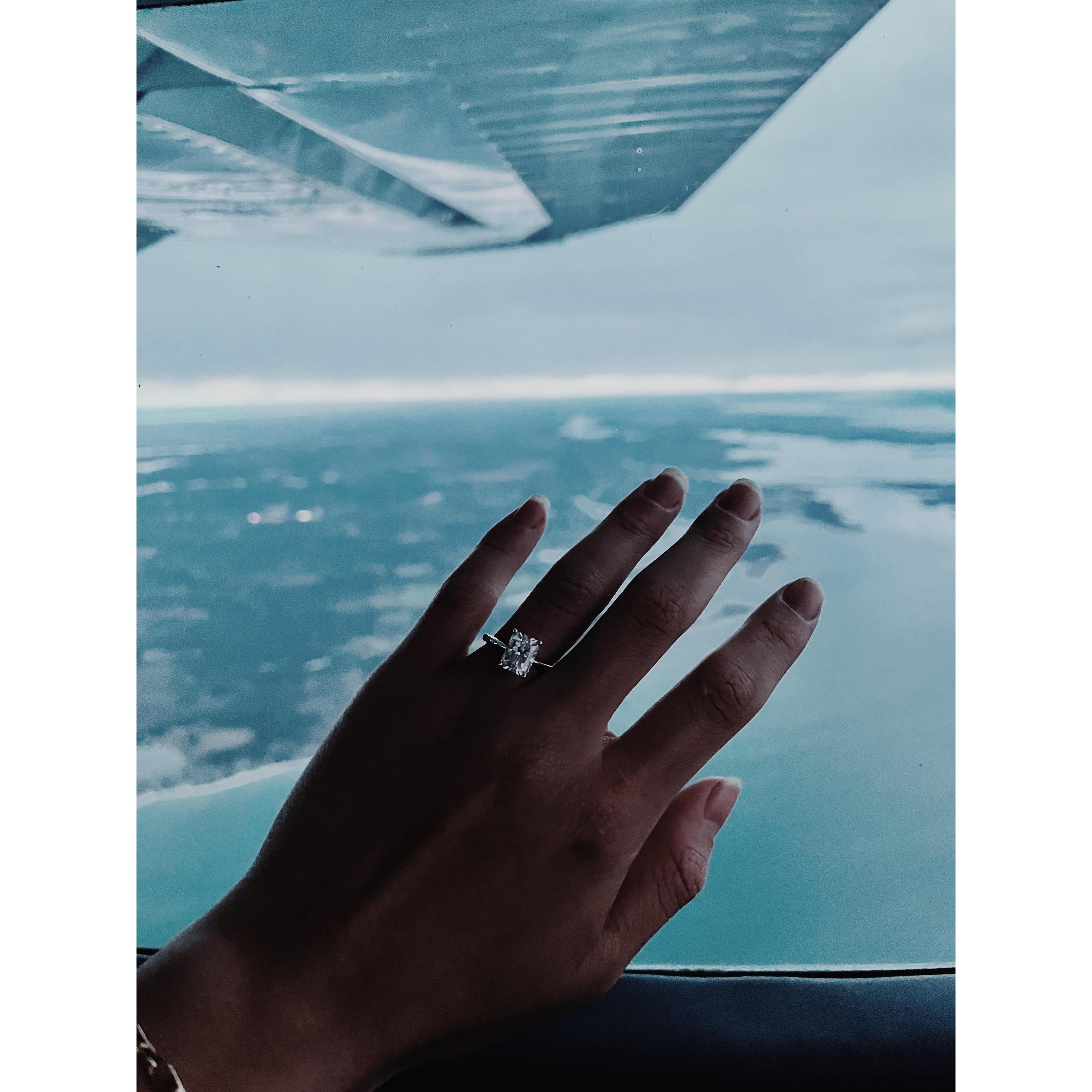 on the way back to the airport after he proposed