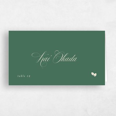 Green Modern Wedding Place Card - Thorn Vegetarian