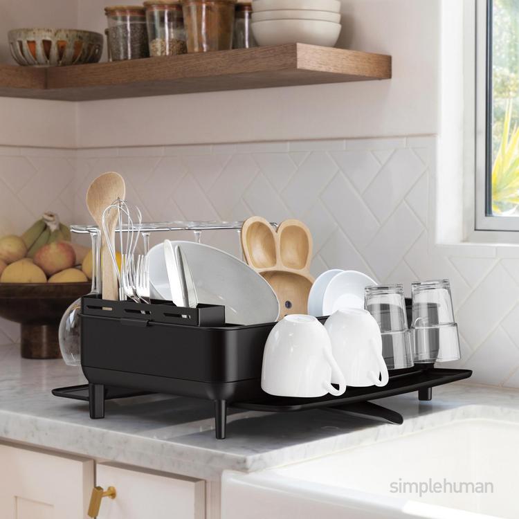 simplehuman, Dish Drying Rack with Swivel Spout Stainless Steel