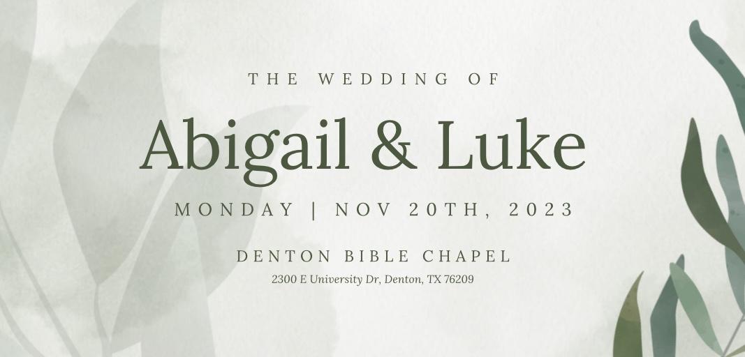 The Wedding Website of Abigail Sara Dudley and James Luke Slider