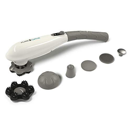 PUREWAVE™ CM-07 Dual Motor Percussion + Vibration Therapy Massager (White) | Official Patented CM-07™ | Treat pain for back, sciatica, neck, leg, foot, plantar fasciitis, tendinitis, arthritis, sports