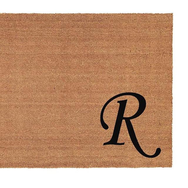 Home & More 153622436R Urban Chic Monogram Doormat (Letter R), Black/Natural, 24" x 36"