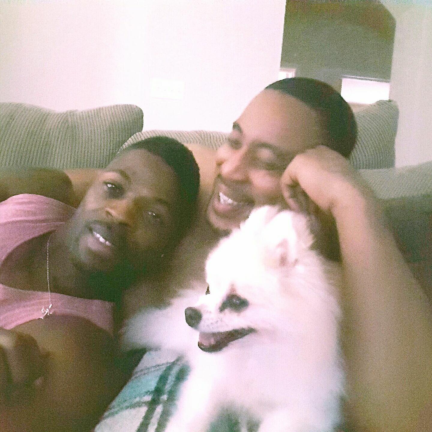With our baby, Trixie.
Rest in doggie heaven. ❤