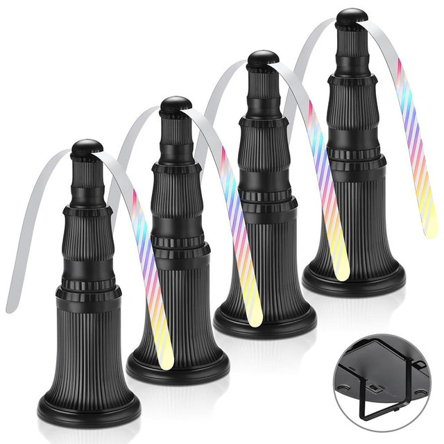 Fly Fans for Tables, Fly Fan Outdoor Indoor Keep Flies Away, Portable Table Top Fly Fan Fly Spinner with Holographic Blades, Fly Deterrent for Picnic, Restaurant, Party, Home, BBQ (4 Pack)