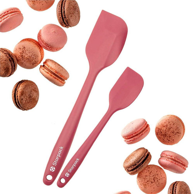 Starpack 'Scrape & Stir' Silicone Spatula Set (2 Pcs) - Heat Resistant Spatulas Set 600°F - Food Grade Kitchen Spatulas - LFGB Grade Nonstick Baking and Cooking Rubber Spatula Set