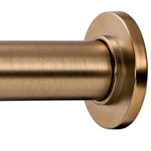 Ivilon Tension Curtain Rod - Spring Tension Rod for Windows or Shower, 54 to 90 Inch. Warm Gold