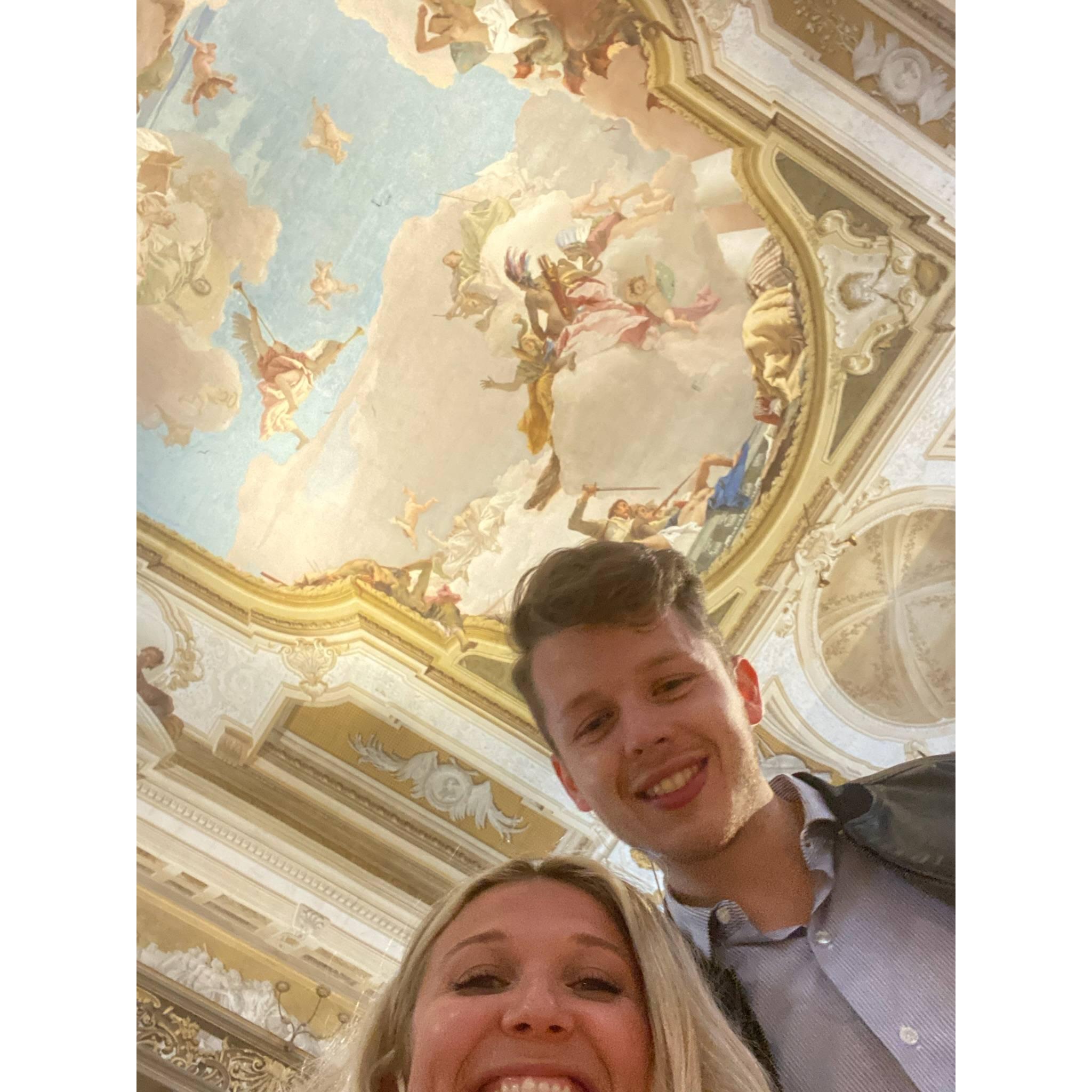 This was a very special day. Here we are at Villa Pisani. Earlier in the day we had lunch at a restaurant Marco's nonno always took him to for special occasions.