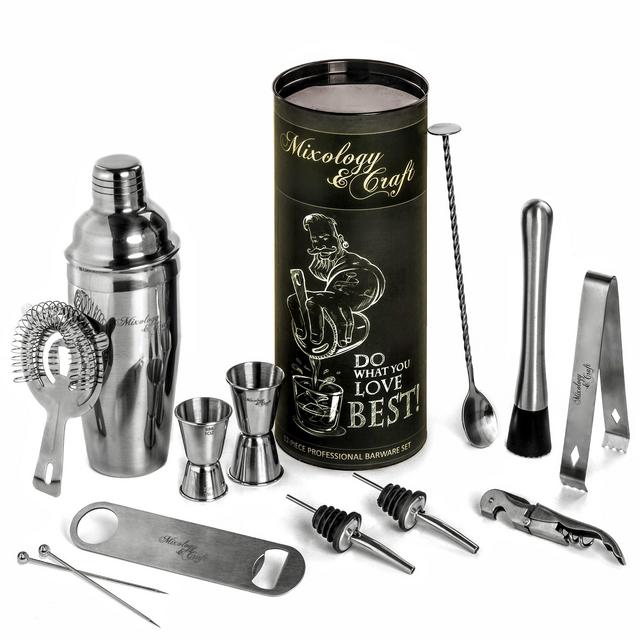 Mixology Bartender Kit: 12-Piece Bar Set For an Awesome Drink Mixing Experience - Bartending Bar Tools w/Large Capacity Cocktail Shaker - Bonus: 1- Gorgeous Recipes Catalog 2- Premium Cocktail Picks