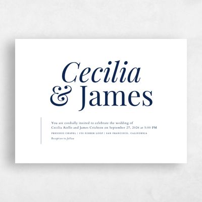 Blue Wedding Invitation - Brunswick Landscape