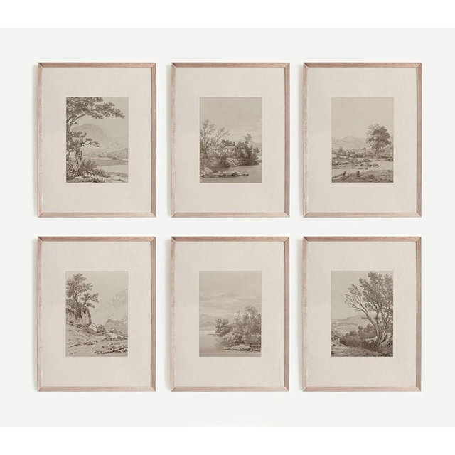 Joocrise Neutral Wall Art Decor Set of 6 Vintage Canvas Wall Art Rustic Farmhouse Wall Art Botanical Prints Country Pictures Neutral Vintage Artwork for Living Room Bedroom 12x16 Inch Unframed