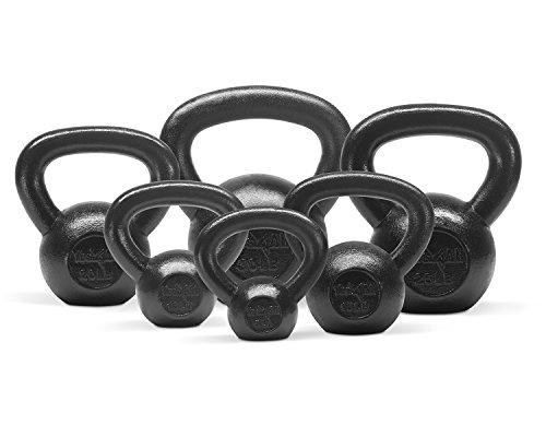 Yes4All Cast Iron Kettlebell Weight Sets – Weights Available: 5, 10, 15, 20, 25, 30 lbs and Adjustable Kettlebell Handle
