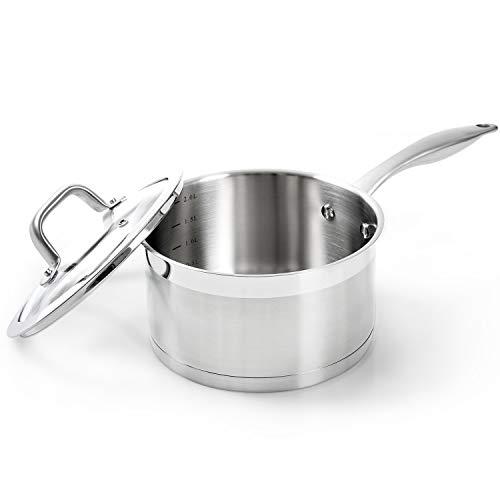  Duxtop Professional Stainless Steel Sauce Pan with Lid, Kitchen  Cookware, Induction Pot with Impact-bonded Base Technology, 1.6 Quart: Home  & Kitchen