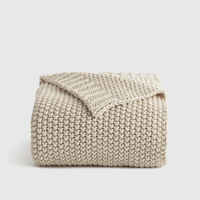 Cotton Fisherman Throw - Natural, 50x60