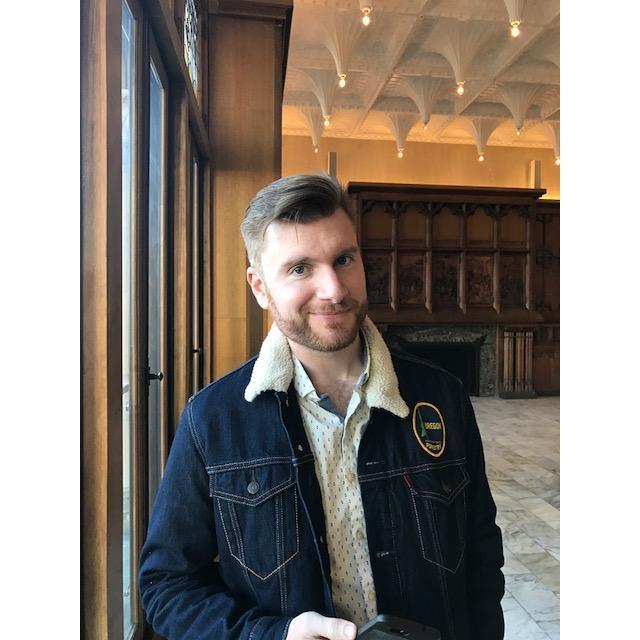 Kyle looking dapper snooping around Chicago Athletic Association