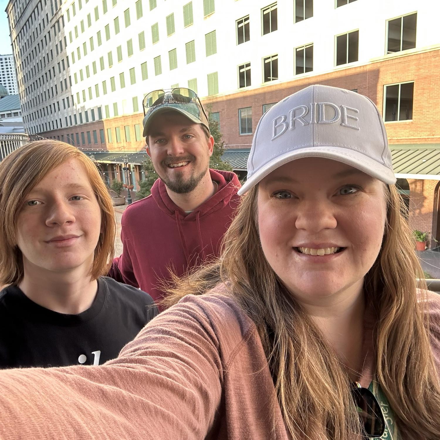 Grabbing some food before heading out on a cruise.