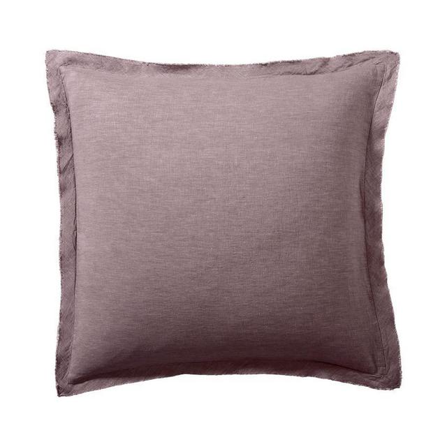 Fig Belgian Flax Linen Double Flange Euro Shams, Set of 2