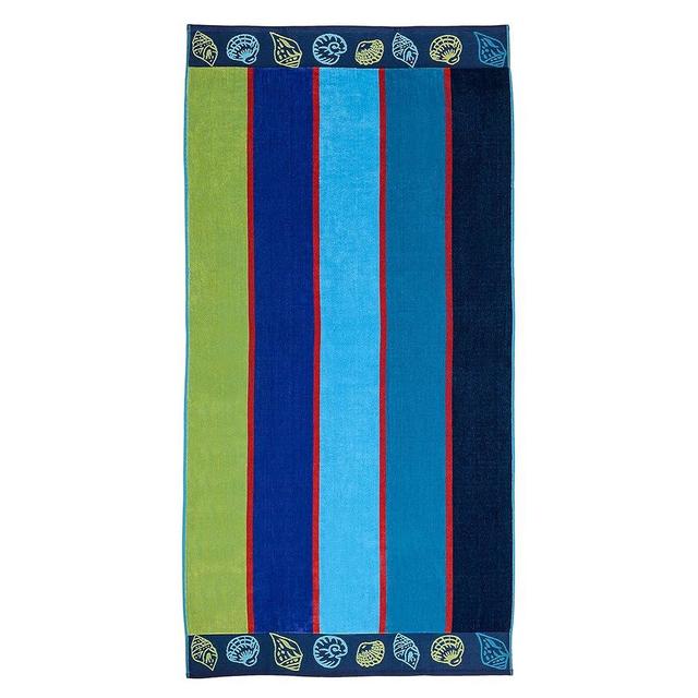 Superior 100% Cotton Luxury Beach Towels - Oversized Beach Towel, Swim Towel, Seashell Stripe (34" x 64")