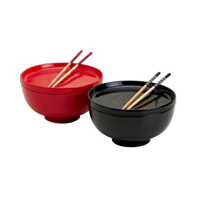 INFUSE Asian Ceramic 8 Piece Ramen Bowl Set