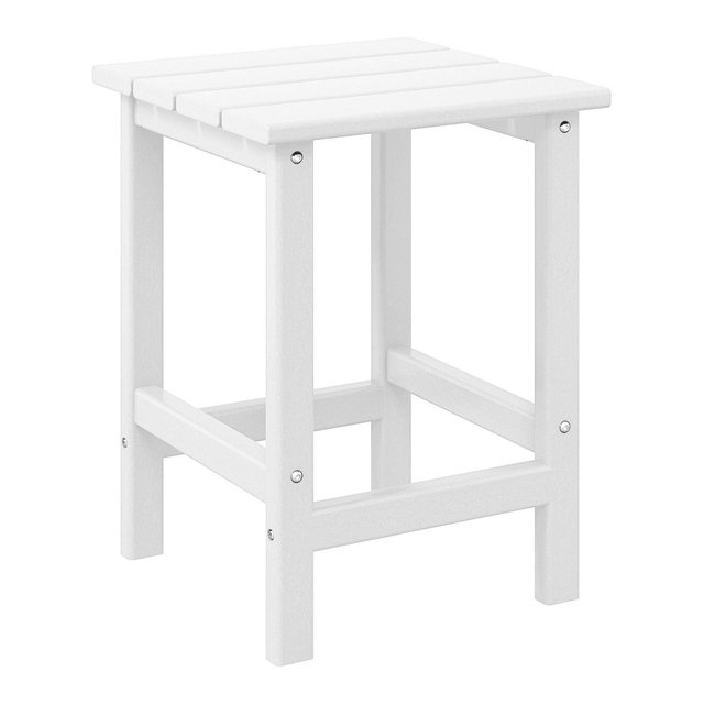 WestinTrends Outdoor HDPE Adirondack Side Table, White