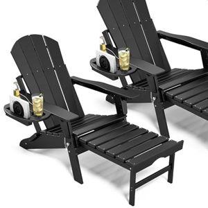 Adjustable Adirondack Chair Set of 2 (Black) NAVINE
