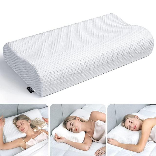 Osteo Adjustable Memory Foam Pillow with 6 Available Height, No Smell Neck Pillows for Pain Relief, Cervical Bed Pillows for Sleeping, Orthopedic Contour Pillow Support for Back Stomach Side Sleepers