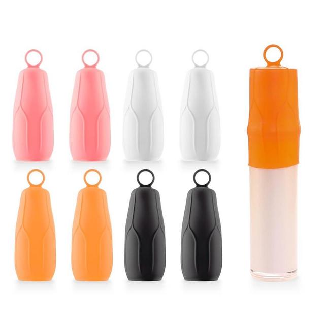 Zienlay 8 Pack Elastic Sleeves for Leak Proofing Travel, Leak Locks Toiletries Skins Travel Bottles Leak Proof Silicone Sleeve Covers for Travel Container in Luggage Reusable Toiletries Accessory
