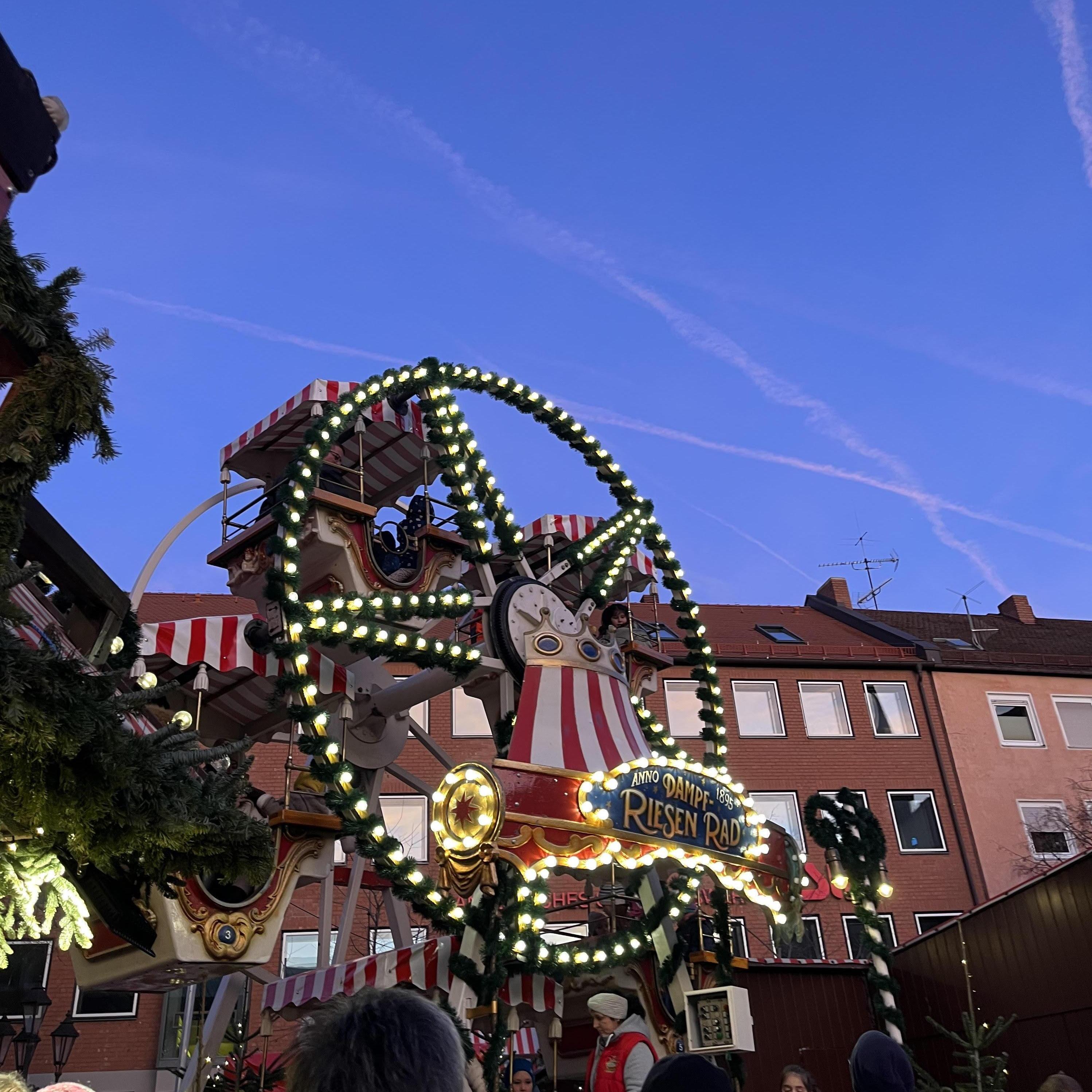 Christmas themed Ferris wheel in Nuremberg